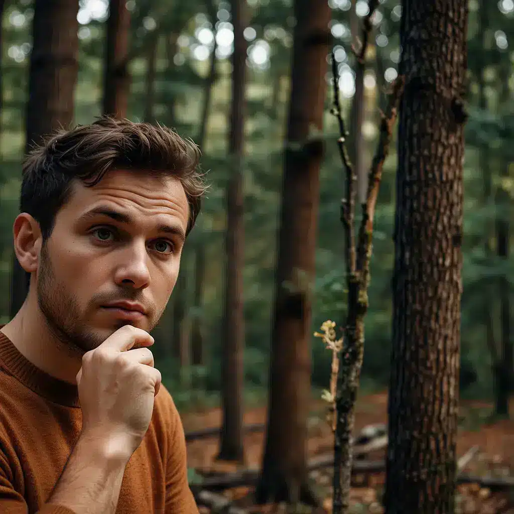 Homme dans la forêt qui cherche SEO Montreal | Whelk inc.