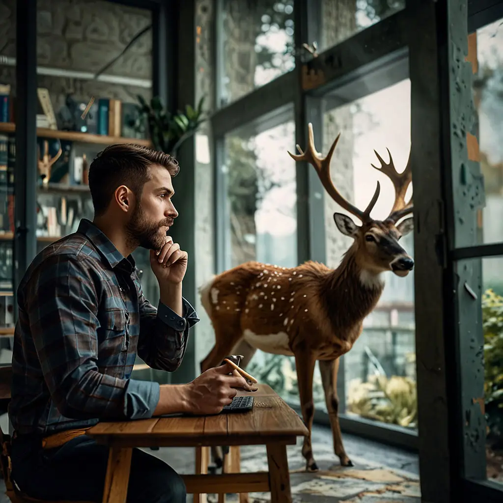 Homme en réflection sur sa mise à jour Wordpress | Whelk inc.
