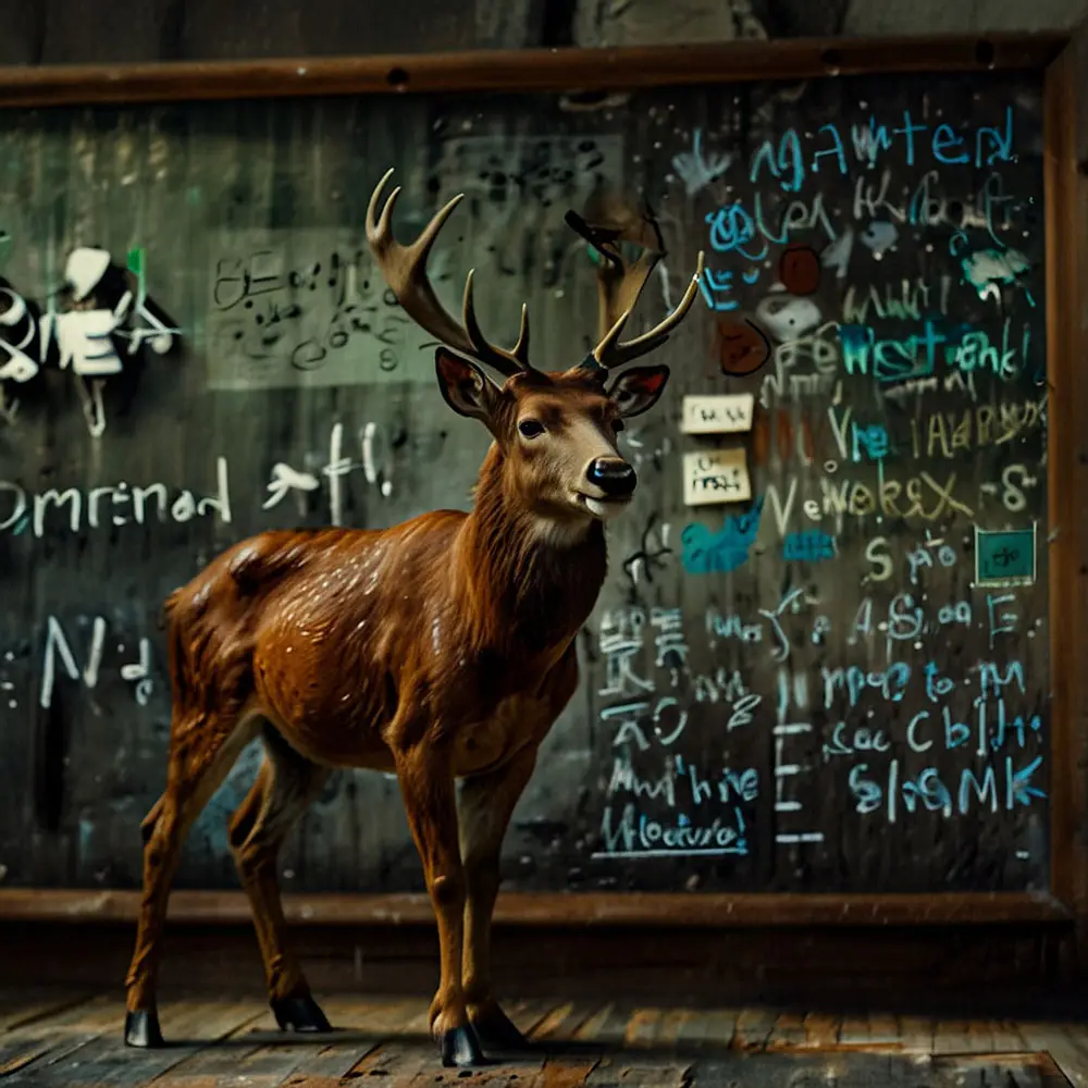 Digital marketing example with deer on blackboard | Whelk inc.